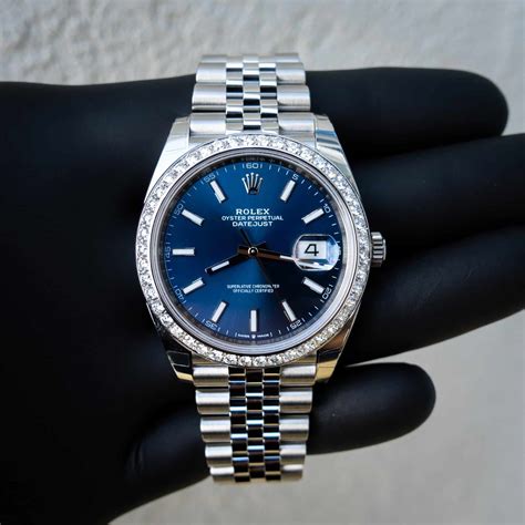 mens rolex datejust blue dial|rolex datejust 41 blue motif.